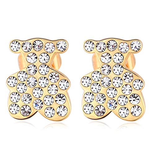ZMC Women's Rhodium Plated Austrian Crystals Stud Earrings, White freeshipping - ZMC STORE