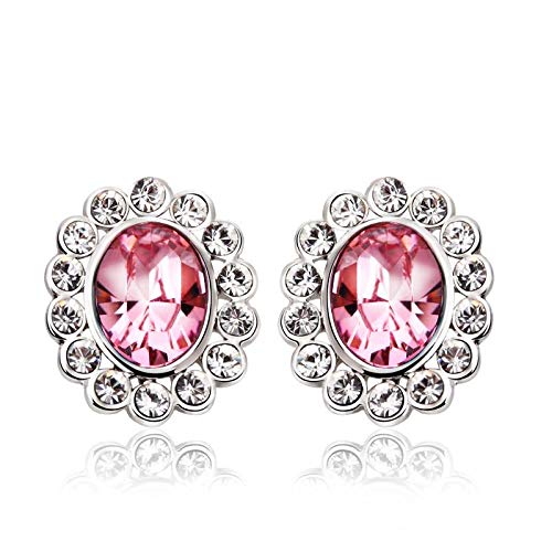ZMC Women's Rhodium Plated Swarovski and Austrian Crystals Stud Earrings, Silver/Light freeshipping - ZMC STORE