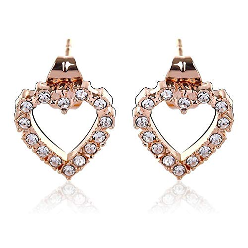 ZMC Women's Rhodium Plated Austrian Crystals Stud Earrings, White freeshipping - ZMC STORE