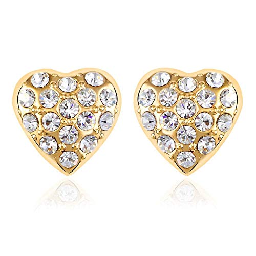 ZMC Women's Rhodium Plated Austrian Crystals Stud Earrings, White freeshipping - ZMC STORE