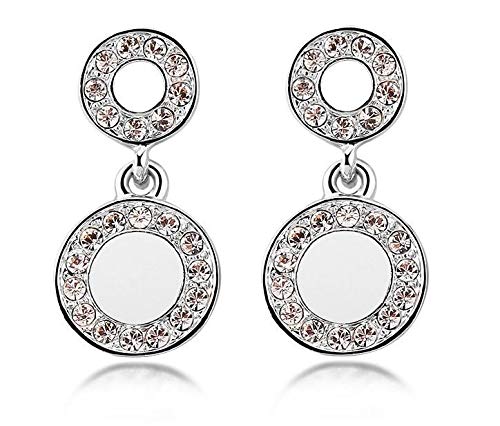 ZMC Women's Rose Gold Plated Austrian Crystals Drop Earrings, Rose Gold/ - ZMC STORE