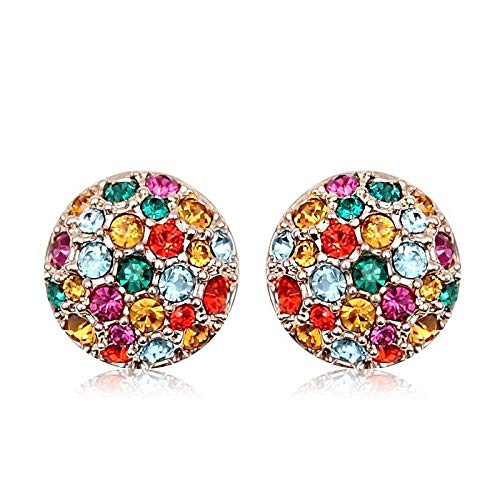 ZMC Women's Rose Gold Plated Alloy Austrian Crystals Stud Earrings, Multi Color freeshipping - ZMC STORE