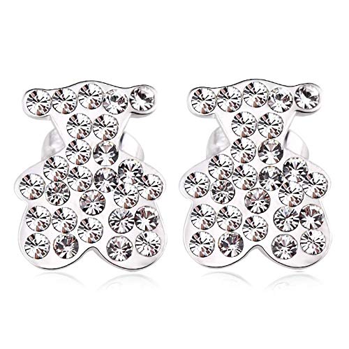ZMC Women's Rhodium Plated Austrian Crystals Stud Earrings, White freeshipping - ZMC STORE