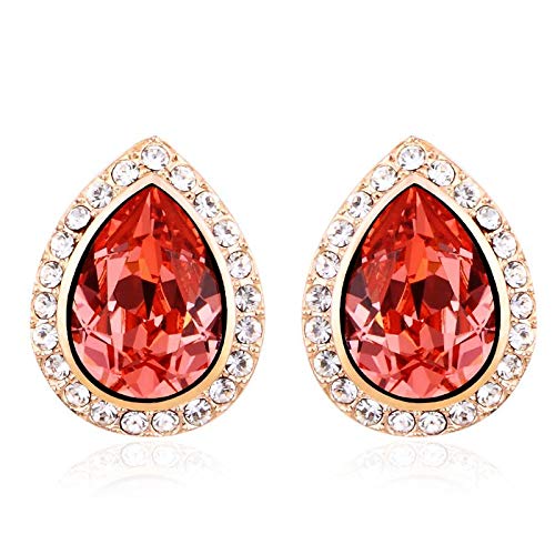 ZMC Women's Rose Gold Plated Swarovski and Austrian Crystals Stud Earrings, Rose Gold/ - ZMC STORE
