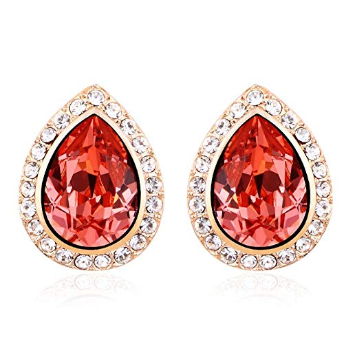 ZMC Women's Rose Gold Plated Swarovski and Austrian Crystals Stud Earrings, Rose Gold/ - ZMC STORE