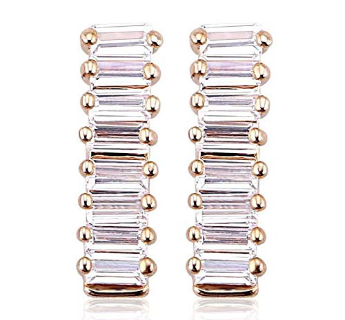 ZMC Women's 18K Gold Plated Alloy Austrian Crystals Stud Earrings, Gold/White - ZMC STORE