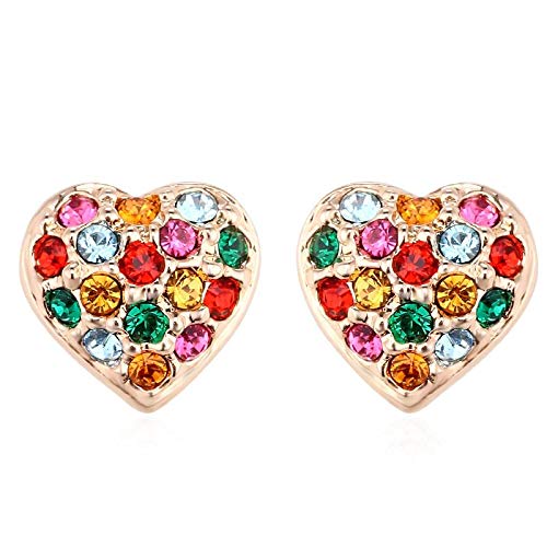 ZMC Women's Rose Gold Plated Alloy Austrian Crystals Stud Earrings, Multi Color freeshipping - ZMC STORE