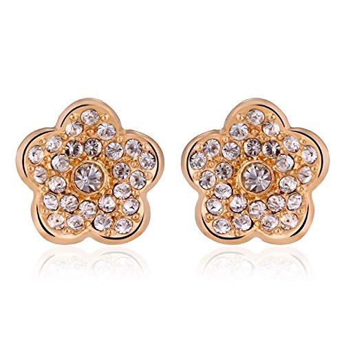 ZMC Women's Rhodium Plated Austrian Crystals Stud Earrings, White freeshipping - ZMC STORE