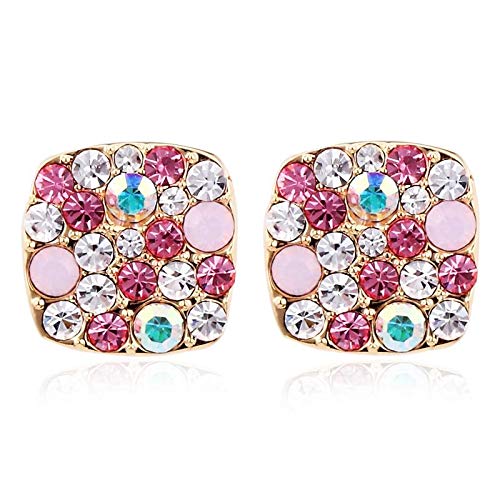ZMC Women's Rose Gold Plated Alloy Austrian Crystals Stud Earrings, Multi Color freeshipping - ZMC STORE