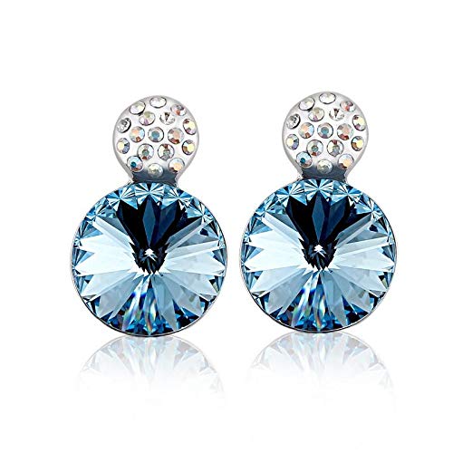 ZMC Women's Rhodium Plated Swarovski Crystals Stud Earrings, Silver/ freeshipping - ZMC STORE