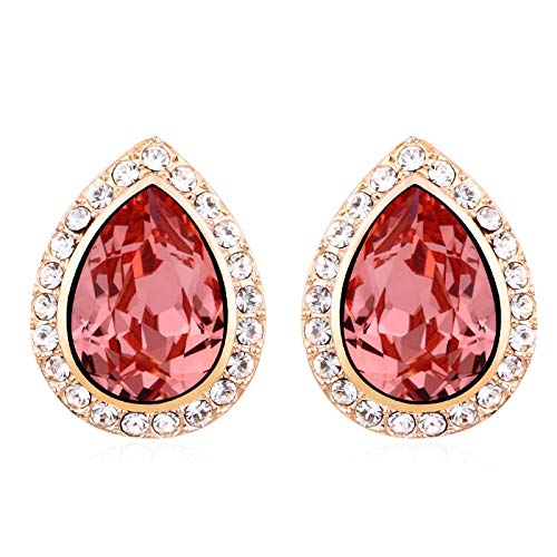 ZMC Women's Rose Gold Plated Swarovski and Austrian Crystals Stud Earrings, Rose Gold/ - ZMC STORE