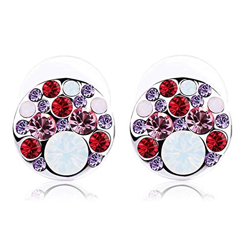 ZMC Women's Rhodium Plated Alloy Austrian Crystals Stud Earrings, Multi Color freeshipping - ZMC STORE